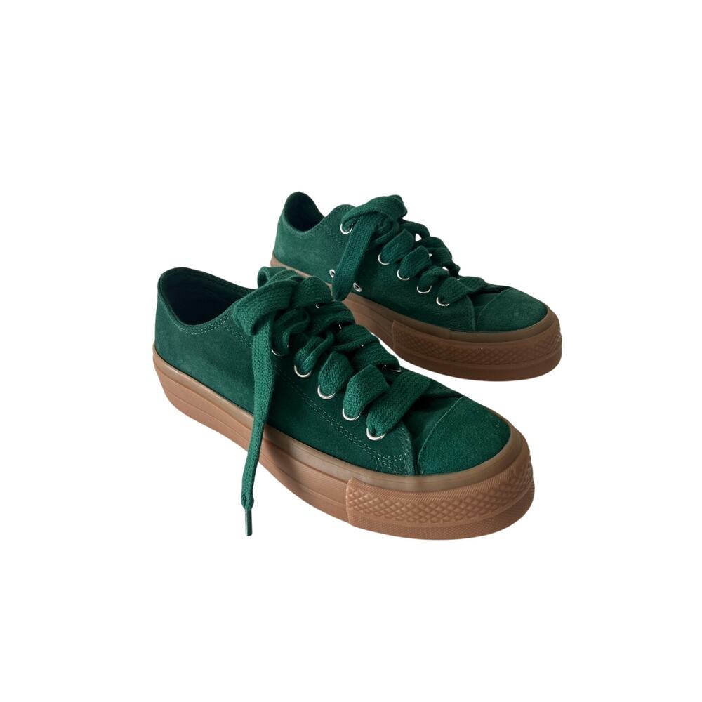 Converse Green Lift Suede Low Top Sneakers 8